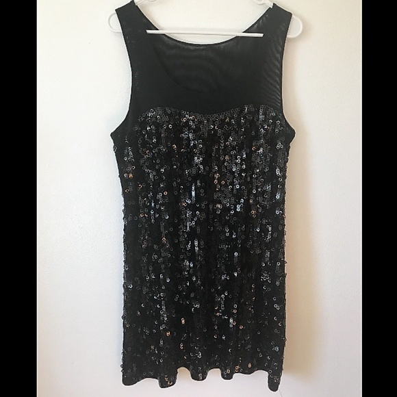 Express Dresses & Skirts - Express Black Sequin Party Dress Sz L - HOST PICK